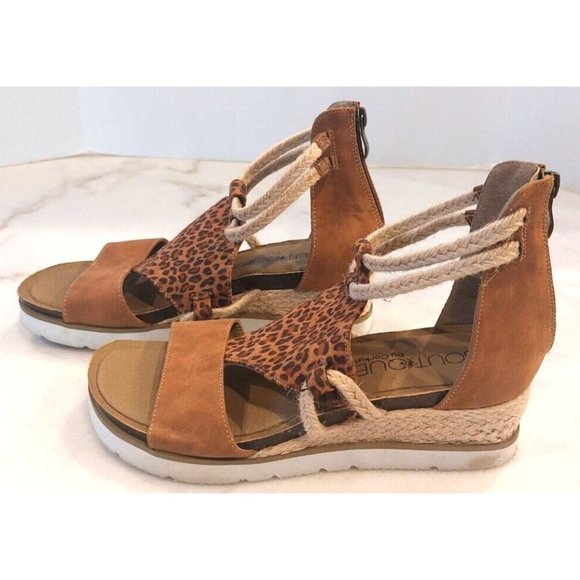 Corkys Womens Espadrille Wedge Sandal Heel Zipper Ankle Strap Leopard Print Sz 9 - Picture 7 of 9